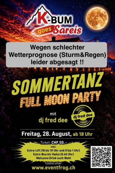 Wegen schlechter Wetterprognose wird die Veranstaltung leider abgesagt!