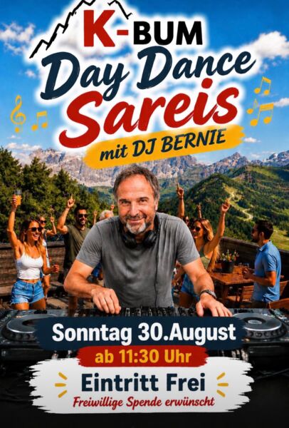 Day Dance auf Sareis - 30.08.2026 ab 11.30 Uhr