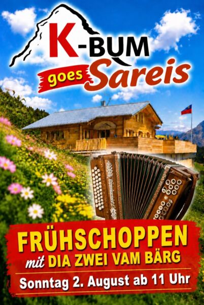 Diesen Sonntag Frühschoppen ab 11.00 Uhr im Bergrestaurant Sareis 