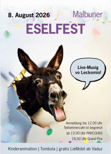 Diesen Samstag findet erneut das berühmte ESELFEST statt!